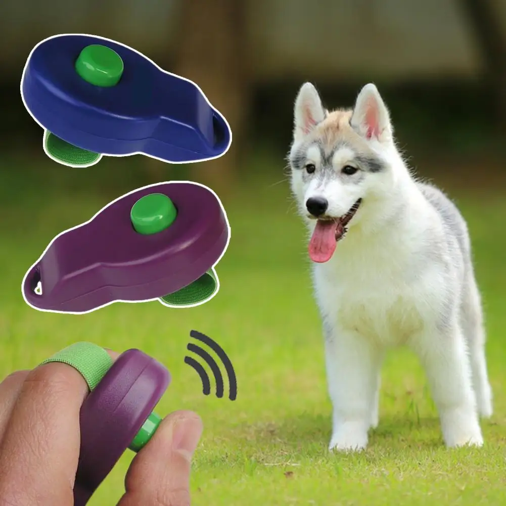 Dog Training Clicker with Elastic Band Pet Cat Dogs Click Trainer Control Dog Deterrent Trainer Clicker Behavioral Training Tool