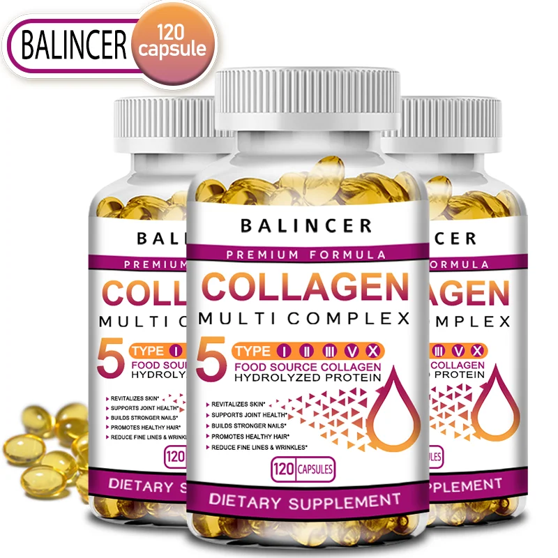 Hydrolyzed Collagen Capsules - Skin Joint Hair Nail Health Support Antioxidant Nutritional Supplement for Women