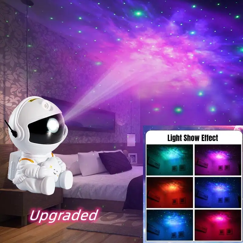 Imagem -04 - Galaxy Astronaut Star Projector Led Estrelado Atmosfera Luz Noturna Laser de 360 Graus Luz Nebulosa Decoração para Casa Presente Criativo