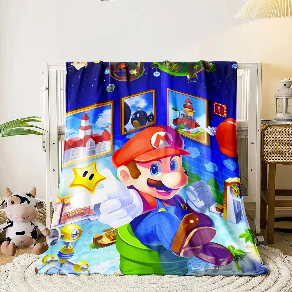 Super Mario Game HD Printed Flannel Thin Blanket.Four Season Blanket.for Sofa,bed,living Rooms,travel Picnic Blanket Gifts