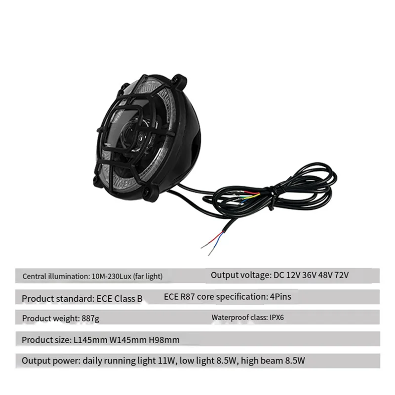 

Electric Snowmobile Ebike Headlight Electric Bicycle Front Light With Horn Waterproof Riding Parts Accessories Cycling-AT20