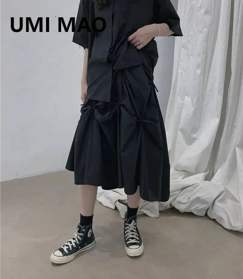 

UMI MAO Yamamoto темная юбка женская новая тяжелая промышленность ремешок ручной работы летняя новая средняя японская повседневная готическая юбка Femme Y2K
