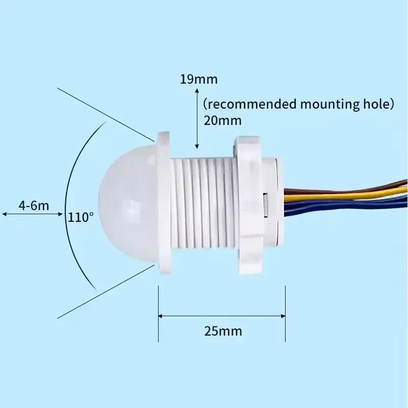 AC 85-265V PIR Motion Sensor Switch Mini Smart Human Body Infrared Induction Detector for LED Light Strip Ceiling Lamp Switch