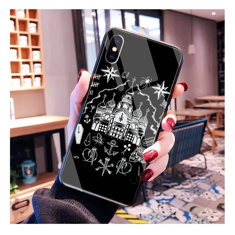 For iPhone 17 Pro Max Air 16 15 14 13 Pro Max 15 16 Pro 15Plus Glass Case Cover Russian Mafia