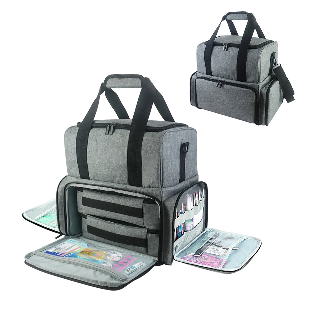 Borsa Organizer per smalto in Nylon custodia rimovibile per unghie con cerniera accessori di bellezza multifunzionali portatili ad alta capacità