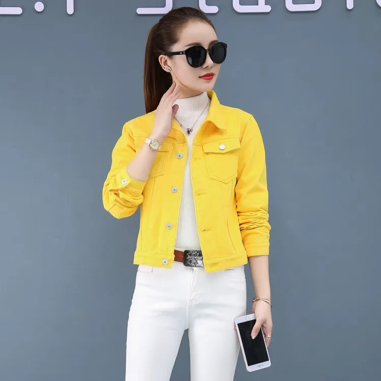 Slim Fit ort Denim Jaet Mujer Faion Prendas de abrigo Sli Cardigan Top High End Europeo Sle Casual Mezcla de algodón