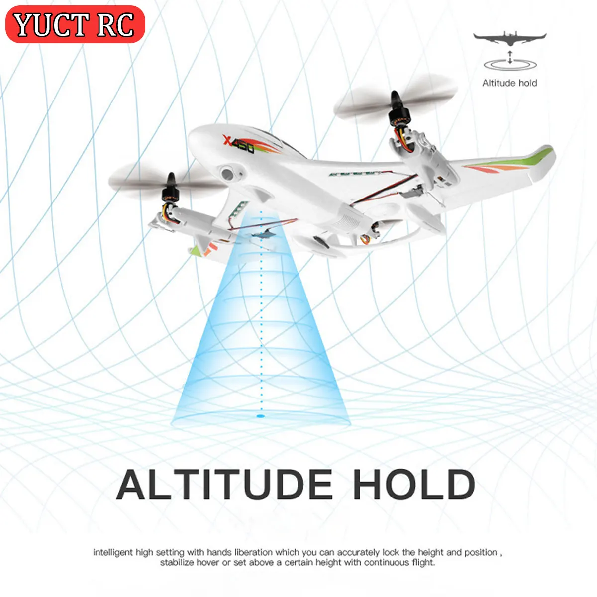 Wltoys XKS X450 6CH RC 飛行機 2.4GHz 3D 6G 安定飛行 固定翼 LED 垂直離着陸 RTF 大人向け