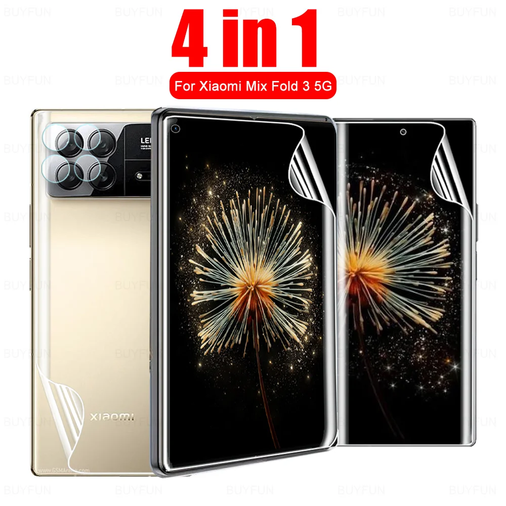 4 в 1 для Xiaomi Mix Fold 3 5G Гидрогелевая Передняя Задняя пленка для камеры стекло Mi MixFold 2 Fold3 Fold2 MixFold3 MixFold2 защита для экрана