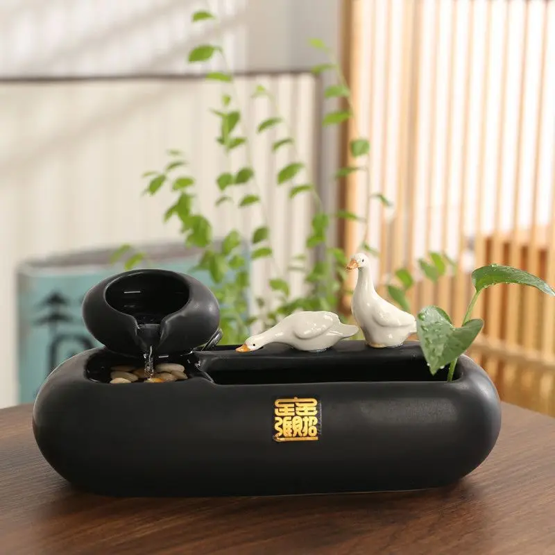 

Mini small fish tank self-circulating ceramic water dispenser desktop household lucky cat