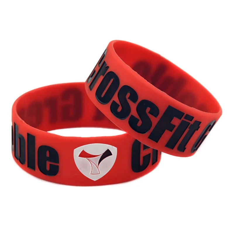 25 Stück CrossFit Grenoble Silikon-Armband, Werbegeschenk für Fitness-Studios, Sportarmband, 2,5 cm breites Band – Detail 6