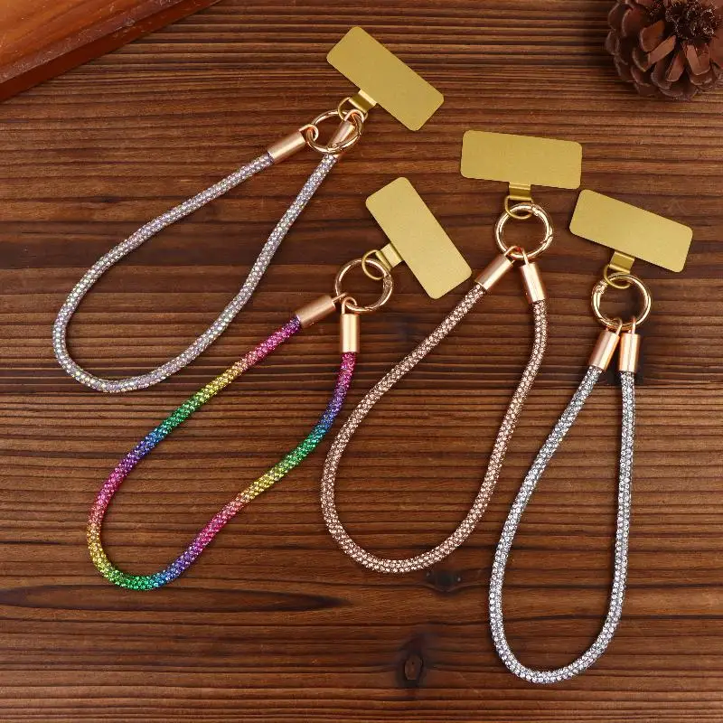 Z. Luxury Full Phone Lanyard With Metal Clip Universal Short Chain Handheld Wrist Flash Accessory For Mobile Phones