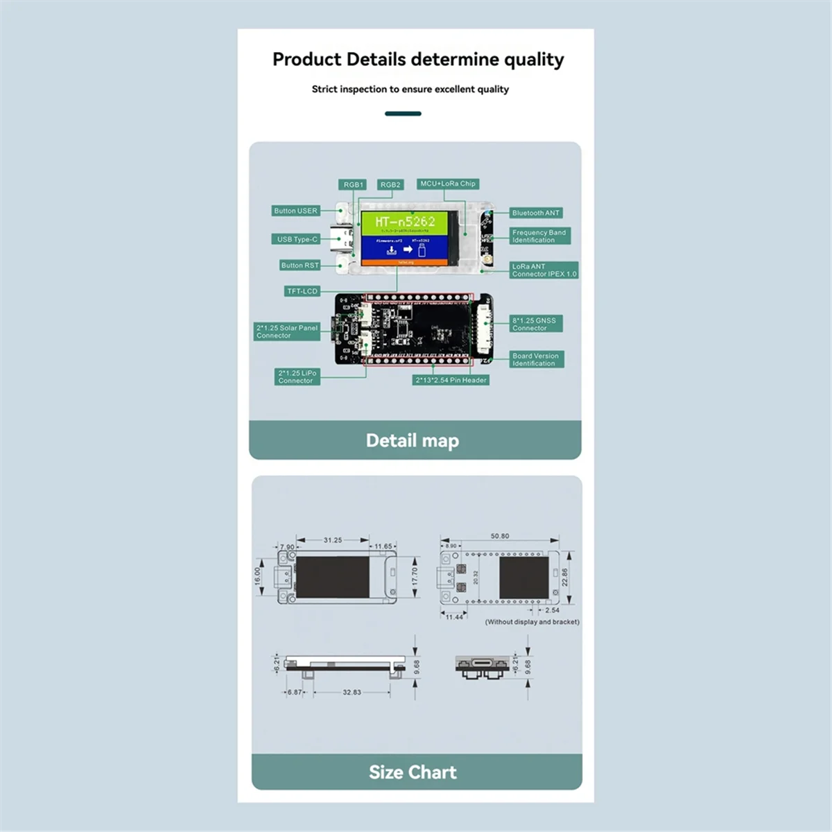 T114 V2 Meshtastic Tracker - NRF52840, SX1262, GPS, LoRaWAN, for Compatible, Low Power BLE & WiFi Devboard,A