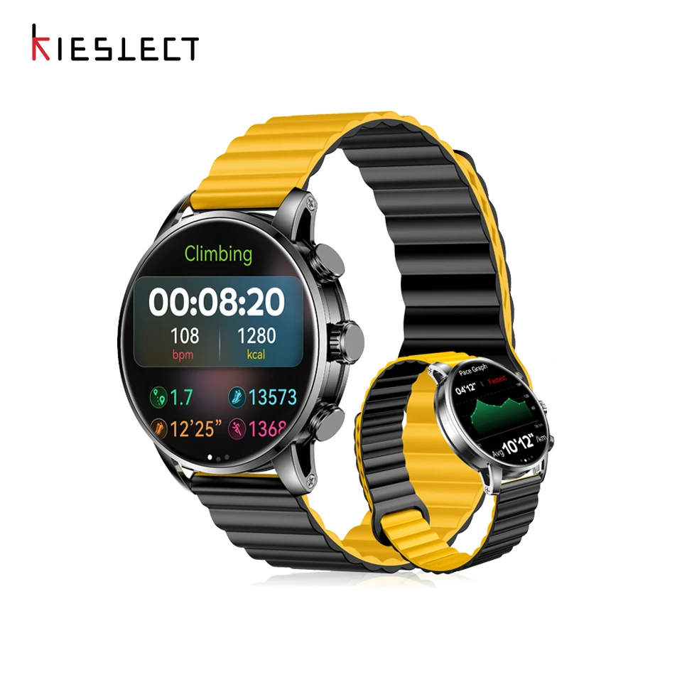 

Kieslect Smart Calling Kr2 Watch 1.43" FHD AMOLED Display with AOD Dual Core Triple Speed 2.5D GPU Super Dynamic Watch