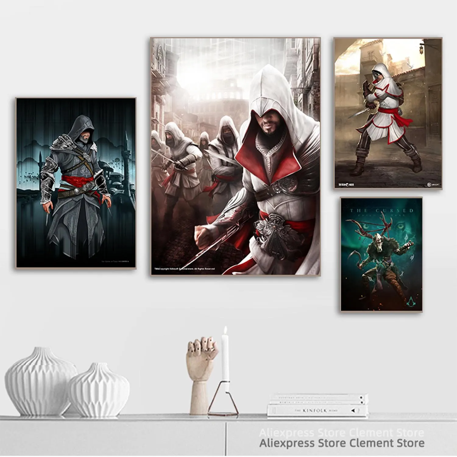 القتلة العقيدة فالهالا الإخوان العلم المشارك لعبة قماش يطبع لجدار ديكور المنزل الفن