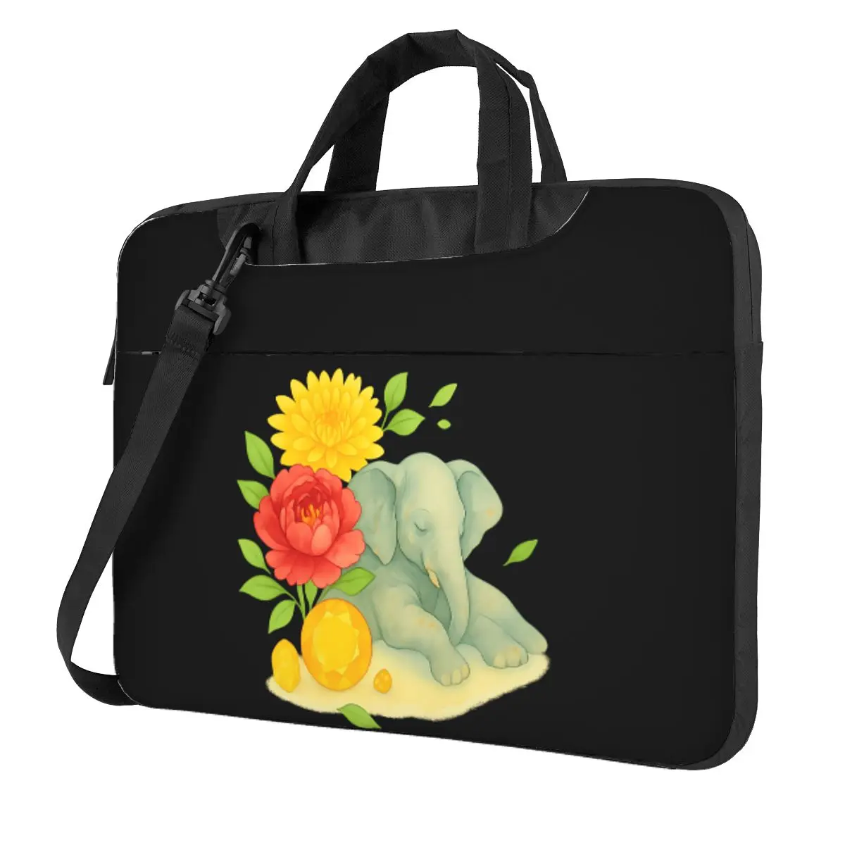 

Солон для отдыха с хризантемой и пионом, элегантная акварельная художественная сумка через плечо для ноутбука, сумка для компьютера, сумка для ноутбука