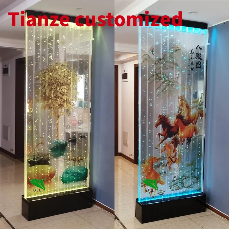 (Customized) decorative lights room division led acrylic water bubble wall panel with pattern backdrop