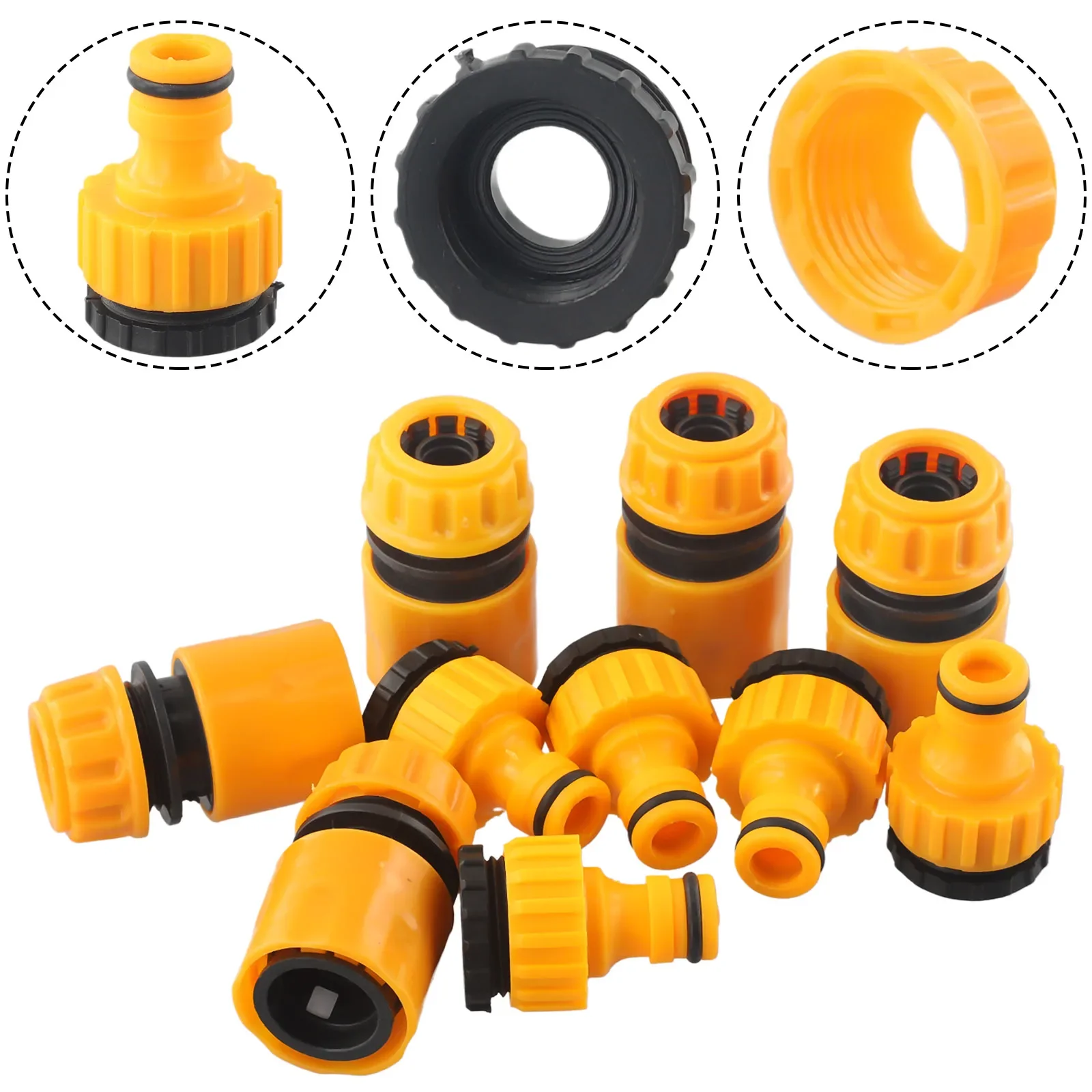 10pcs 3/4 & 1/2 Inch Garden Hose Water Tap Threaded Connector Faucet Adapter Quick Fitting Irrigation Water Connectors