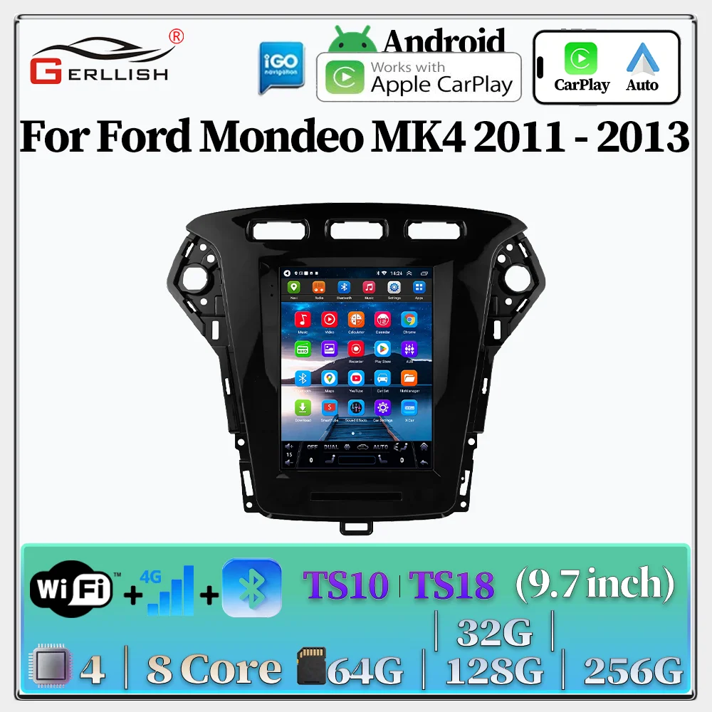 

For Ford Mondeo MK4 2011-2013 9.7inch Android Vertical Screen,Multimedia Video Player, GPS Stereo Navigation,Wireless CarPlay