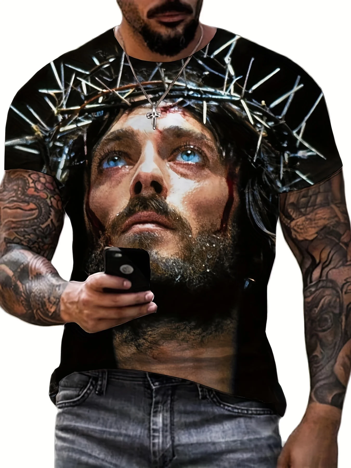 3D Printed Christian Religion Jesus Casual Vintage Short Sleeve Tee Summer Men T Shirts Harajuku Streetwear Oversized Tops