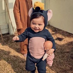 Ropa de bebé recién nacido, mono de pastel de ratón, moda de otoño e invierno, lindo Niño, ropa de una pieza, Mono para niña pequeña