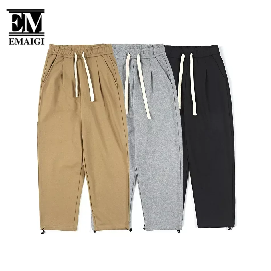 Men Streetwear Fashion Loose Casual 460g Looped Cotton Sport Pants Cityboy Harem Trousers Jogger Sweatpants Wide Leg Baggy Pants