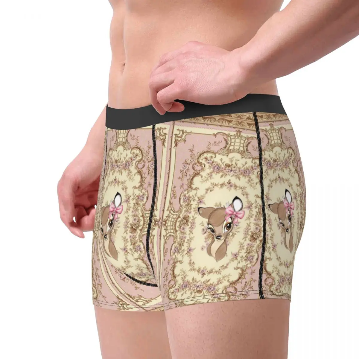 Custom Cartoon Bambi Anime Boxer Shorts For Homme 3D Printed Underwear Panties Briefs Stretch Underpants