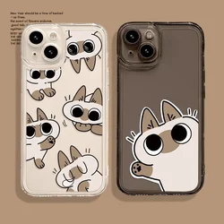 Cartoon Siamese Cat Couple Phone Case For iPhone 17 16 15 11 12 14 13 Pro Max Mini SE 7 8 Plus Cute Kitten Phone Covers Fundas