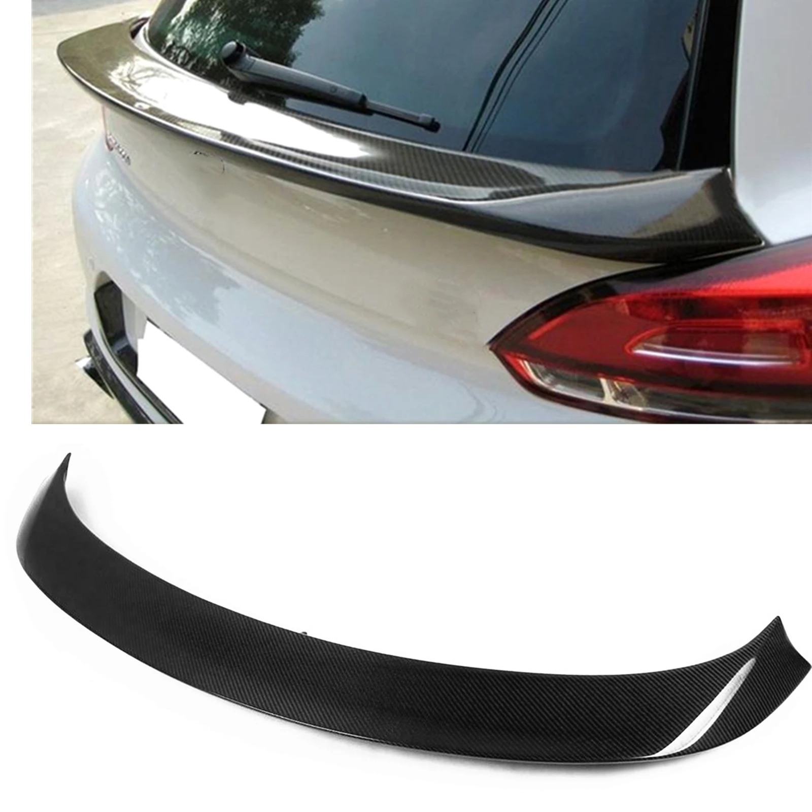 For Volkswagen VW Scirocco Trunk Rear Middle Spoiler Wing Car Tail Gate Mid Window Trim Flap Splitter Center Lip