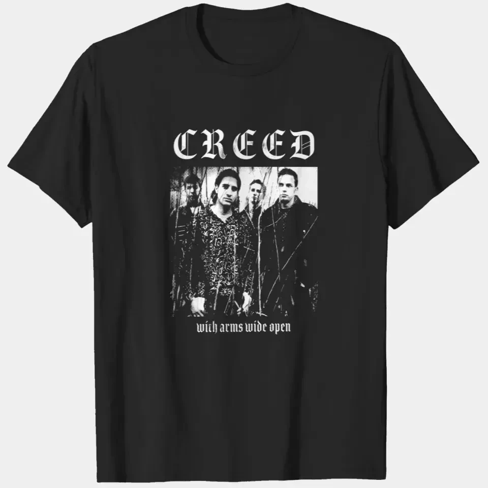 

2025 Summer Retro Creed Band 2024 Tour Unisex T-shirt Printed Men's and Women's Pure Cotton Round Neck Loose Casual