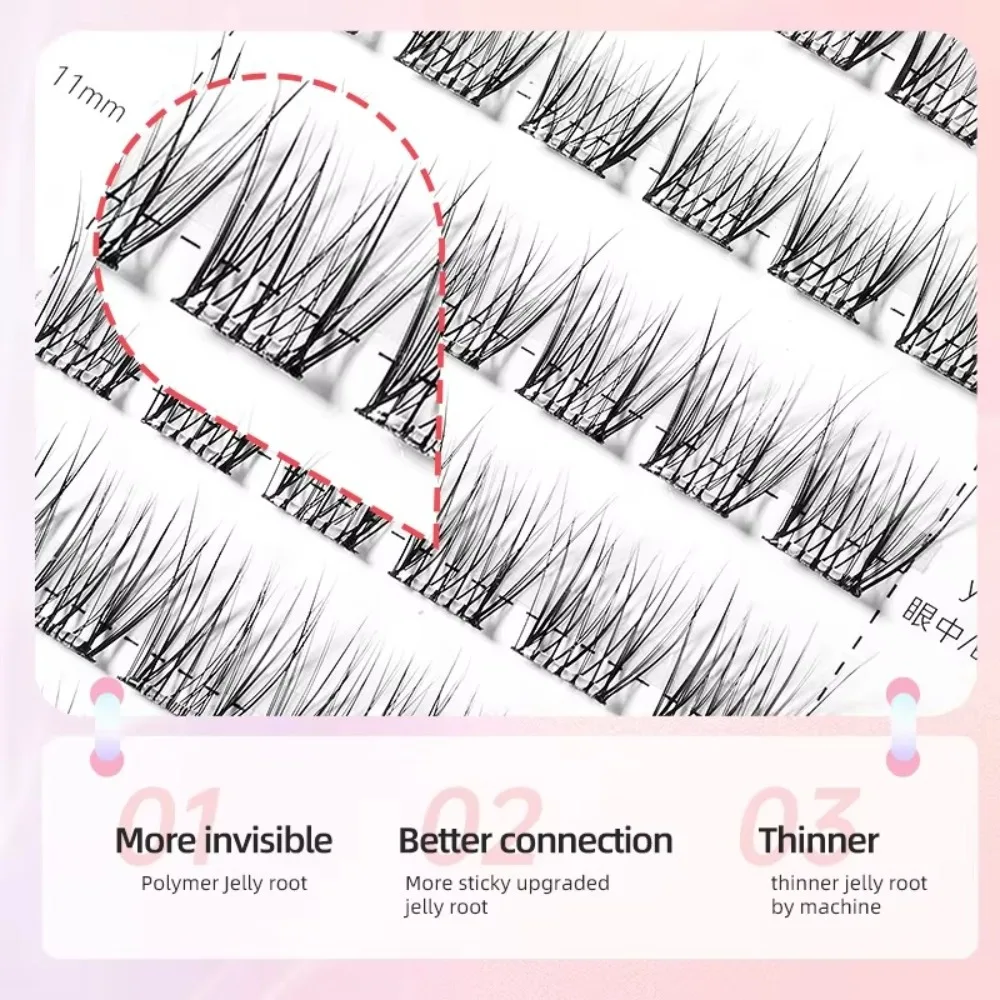 Natural Self-adhesive False Eyelashes Eyelash Extension Daily Makeup NO Glue Lashes Glue Free DIY Clusters Eyelashes