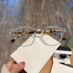 Fashion Retro Round Eyeglasses Acetate Eyewear Transparent Glasses Myopia Astigmatism Hyperopia Optical Prescription Frames 6850