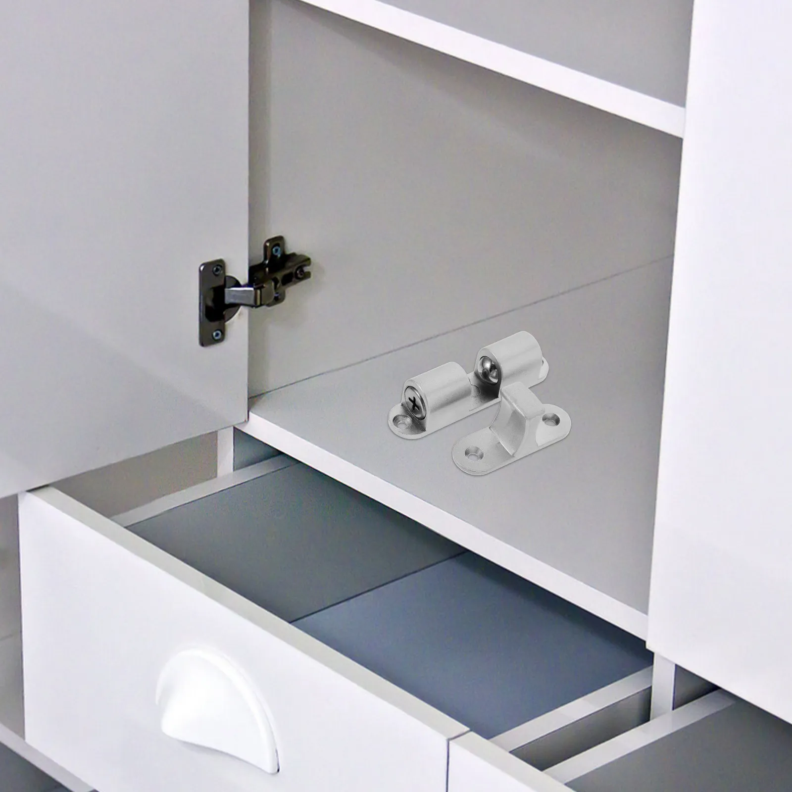 1Set Premium Catch Door Latch for Cabinets Drawers Cupboards Interior Doors Adjustable Suction Strength Ball