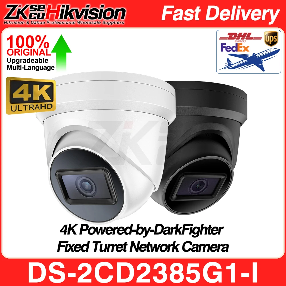 

Hikvision Original 8MP 4K IP Camera DS-2CD2385G1-I Powered-by-DarkFighter Fixed H.265+ 30m IR IP67 WDR POE Video Surveillance