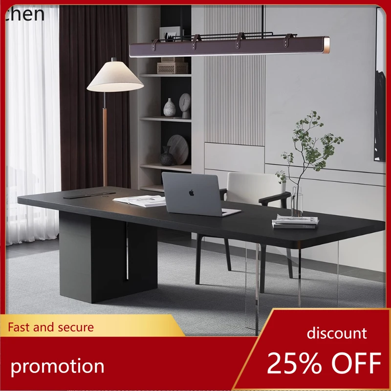 

HT Solid Wood Desk Office Ash Wood Computer Workbench Premium Sense