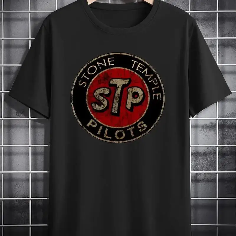 Stone Temple Pilots Print Herren-T-Shirt mit lässigem Rundhalsausschnitt, schwarz, kurz