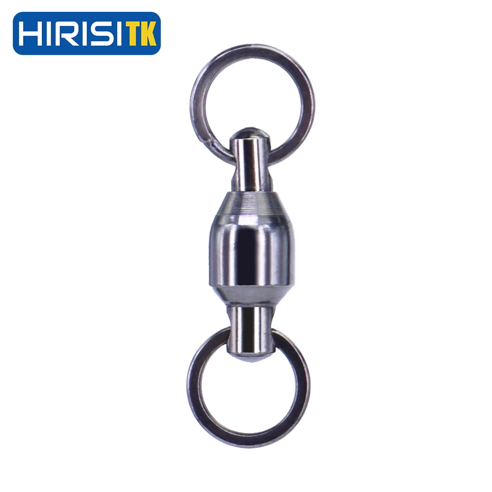 HirisiTK Fishing Swivels with Split Rings Ball Bearing Swivel Speed Clips Snap Stainless Fishing Lure Connector Fishing Tackle