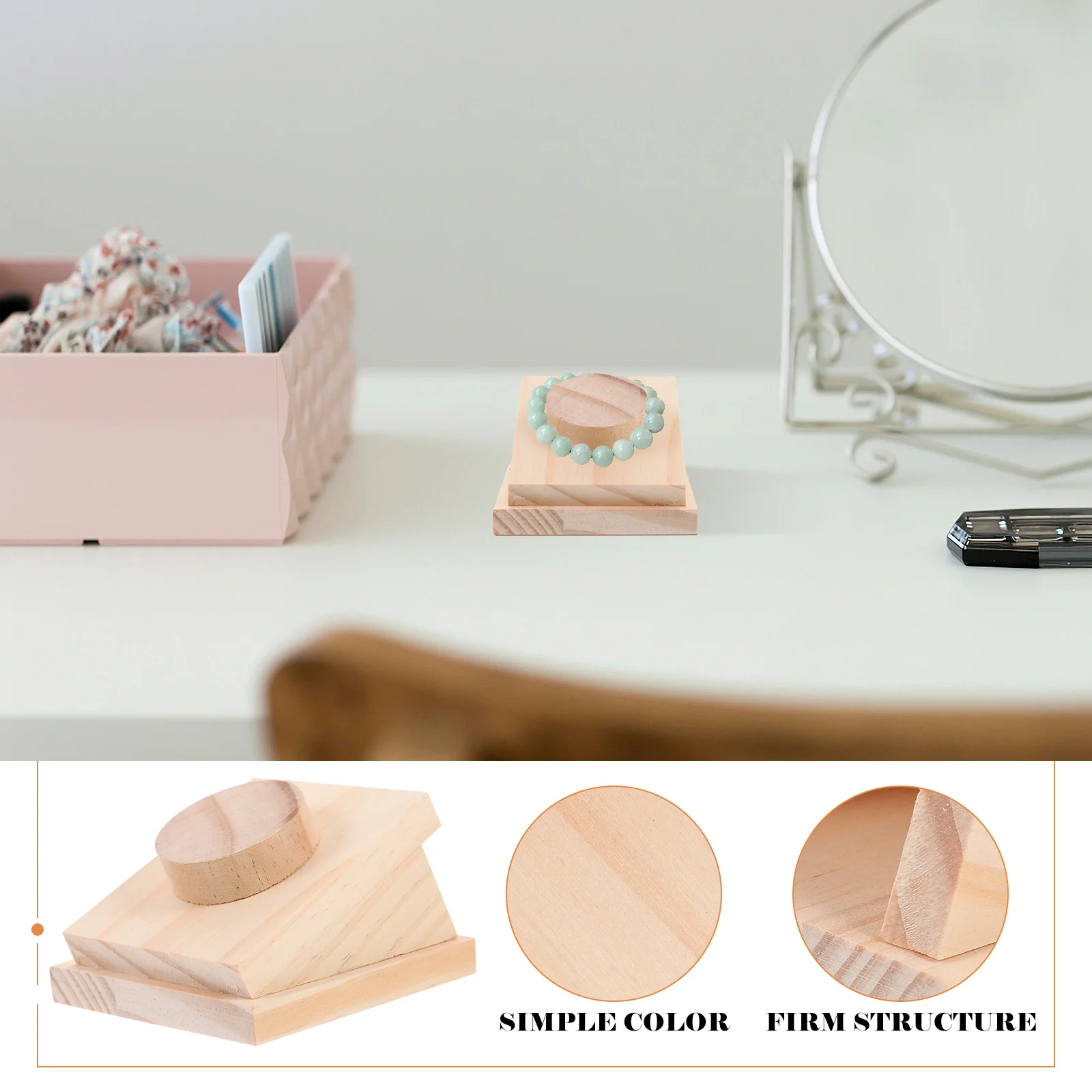 Bracelet Display Stand Wooden Jewelry Organizer Elegantly Showcase Watches Bangles Rings Elegant Design Scratch Resistant