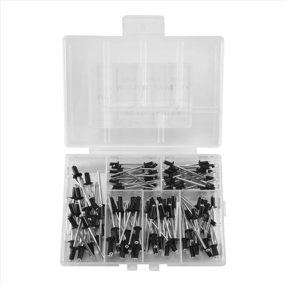 A63K& 120Pcs/Set M2.4 M3.0 M3.2 Black Aluminium Blind Rivets Nail Decoration Rivets For Furniture Assortment Kit Hw078