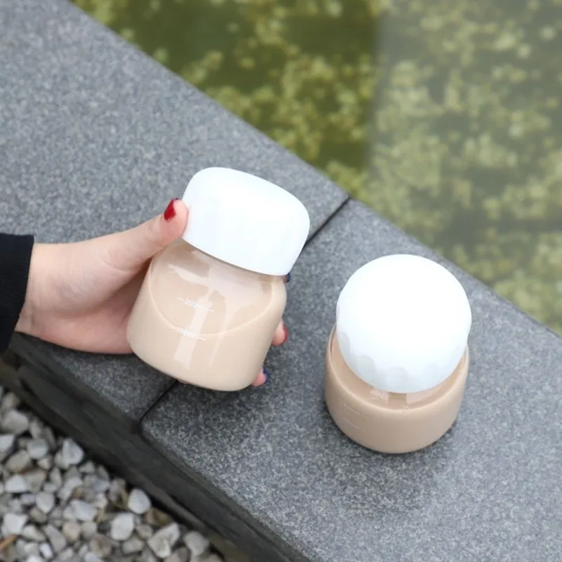 250Ml Mini Glass Water Bottle Heat Resistance Transparent Drinking Bottles Cute Juice Coffee Milk Tumblers for Kids Student