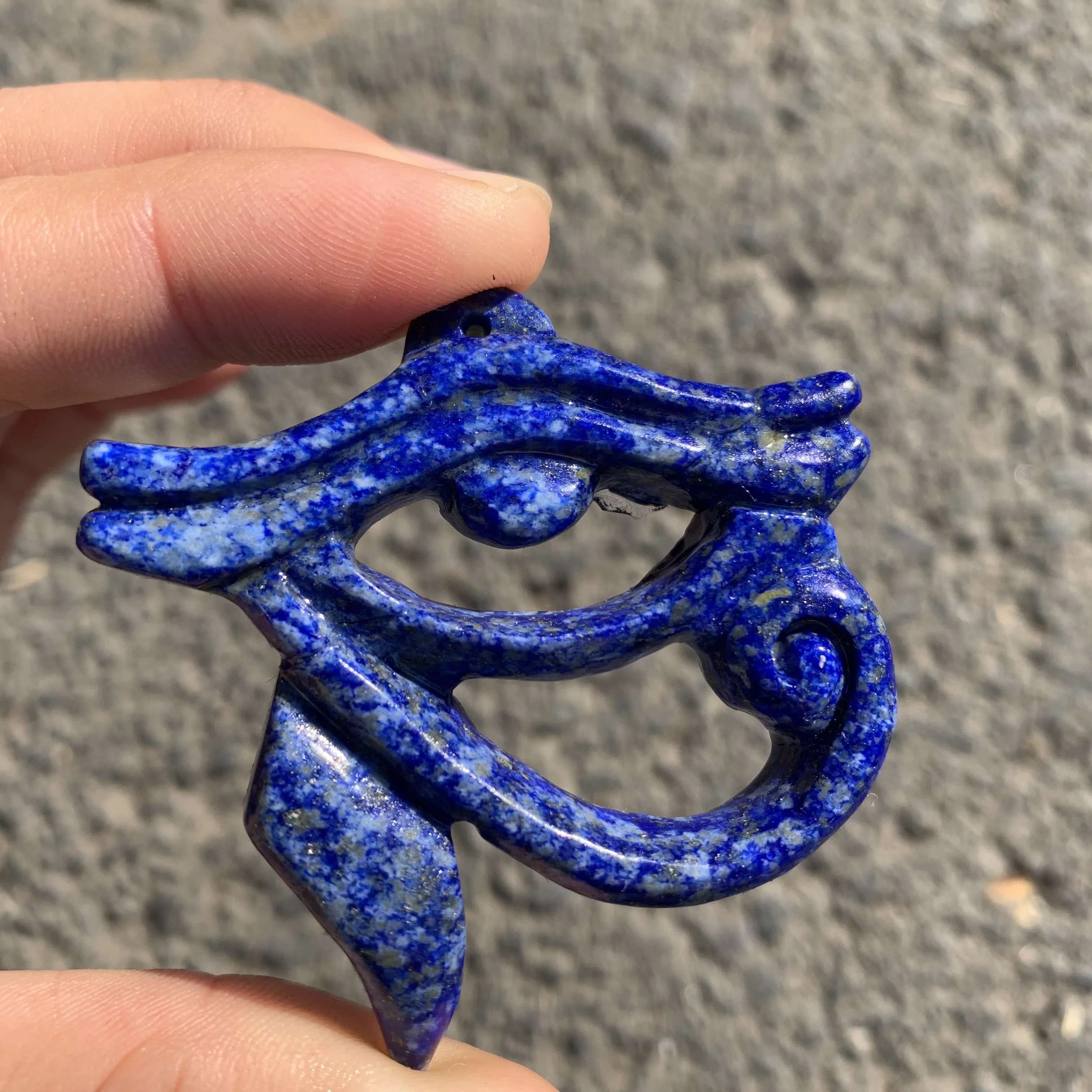 Natural Lapis lazuli carved Evil Eye Figurine for pendant