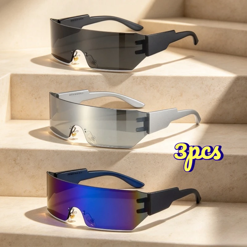 3PCS 3PCS New Style Silver Y2K Sports Sunglasses Unisex Unique Fashion Anti-Ultraviolet Cycling Sun Glasses - Aliexpress Deal