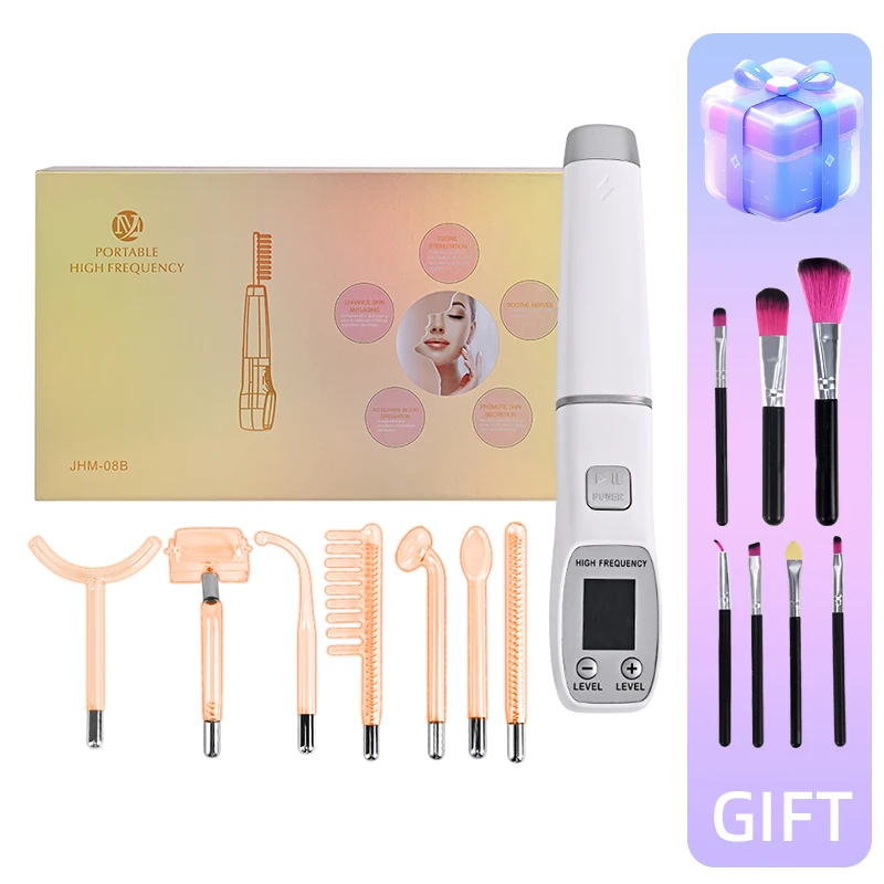 7 in 1 High Frequency Glass Tube Electrotherapy Wand Acne Treatment Wand Anti Aging & Wrinkle Facial Spa Skin Care Beauty Meter