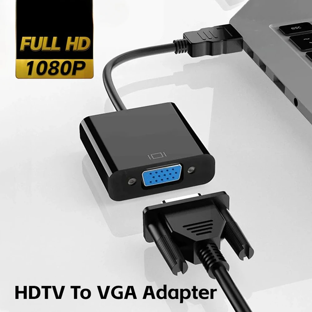 HDTV Compatible to VGA Adapter 1080P Digital Analog HDTV Male To Female VGA Cable Converter For Laptop Tablet Tablet laptop TV