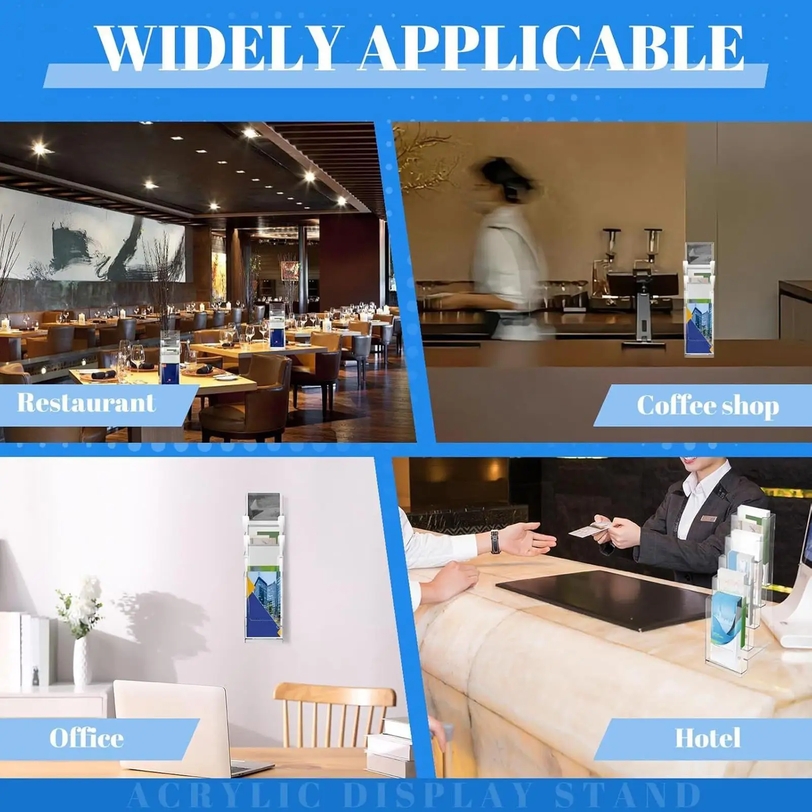 كتيب عرض موقف الاكريليك 5-Tier مكتب الملحقات 2 قطع الأدب كتاب حامل مقسم للبطاقات طاولة عداد مكتب #4