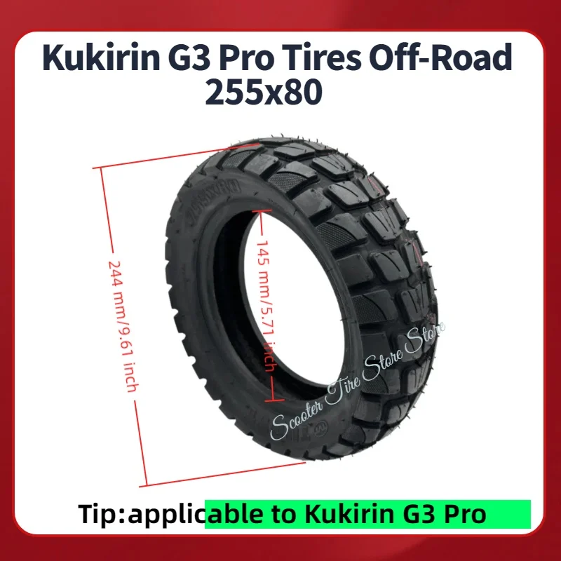 

Kukirin G3 pro Off-Road Tires 255x80 for Electric Scooter- Durable Traction Rubber Wheels