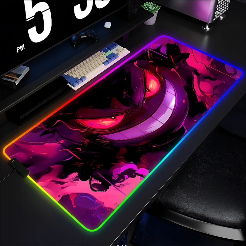 

Rubber Mouse Pad RGB Backlight Gaming Accessories Edge White Gamer xxl Computer Keyboard Desk Mat LED Mausepad