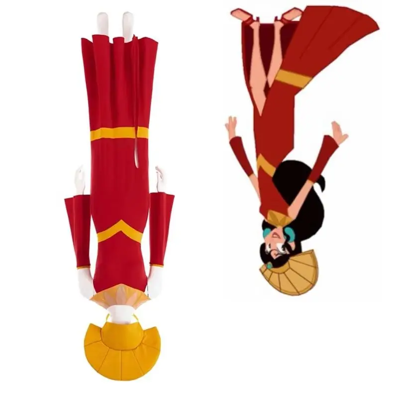 

Anime Emperor Kuzco Cosplay Costume Women Red Dress Suit with Hat Halloween Carnival Party Outfits