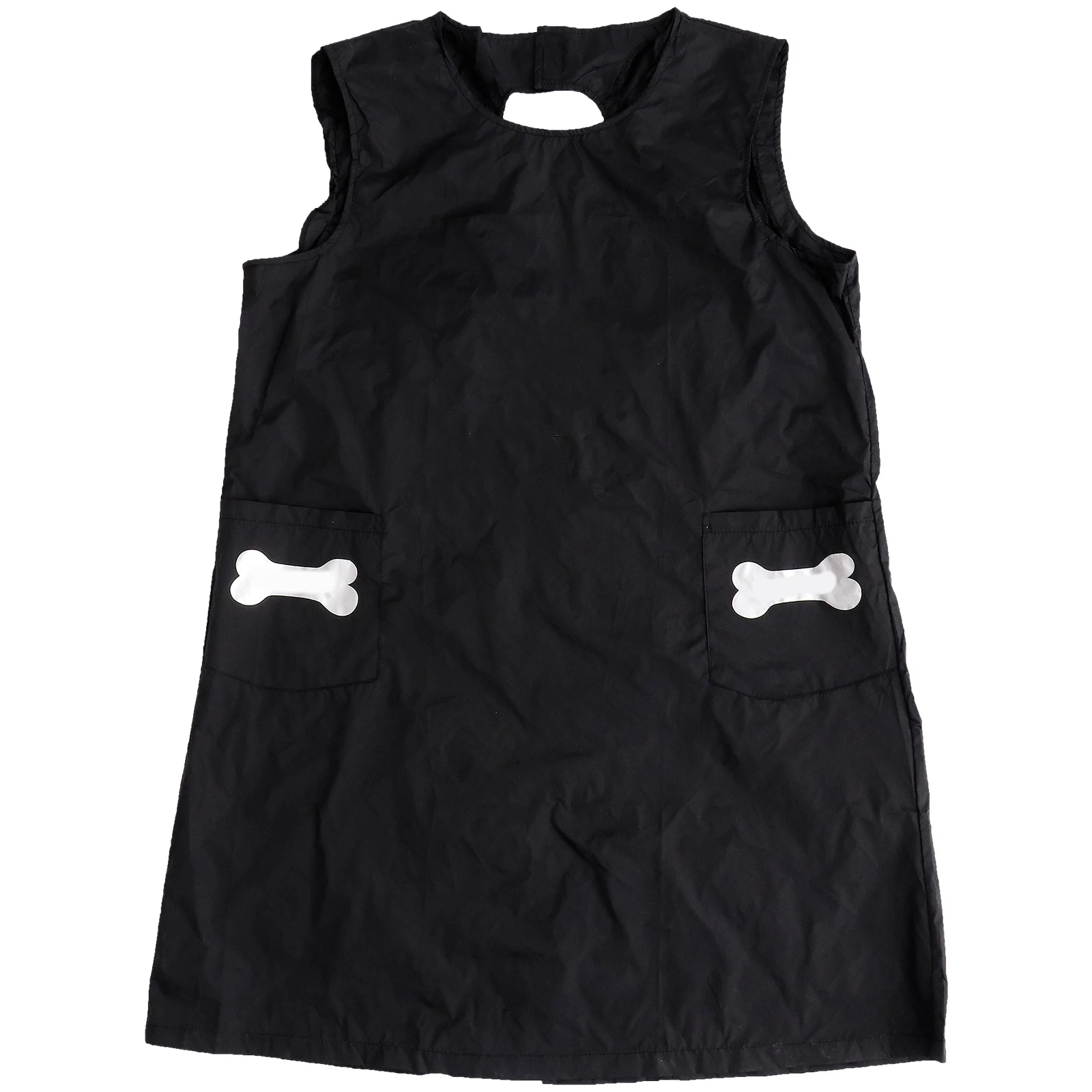 

Pet Grooming Apron Black Size Waterproof Sleeveless Dog Lover Halter Neck Working Apron For Kitchen Cafe Hotel Home Use