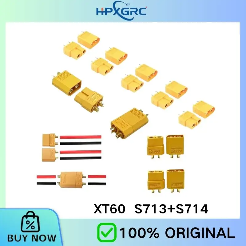 5pcs XT60 XT30 XT90 Bullet Connectors Kit, Male & Female Pairs with Heat Shrink Tube, for RC Drone Airplane Car FPV Lipo Battery
