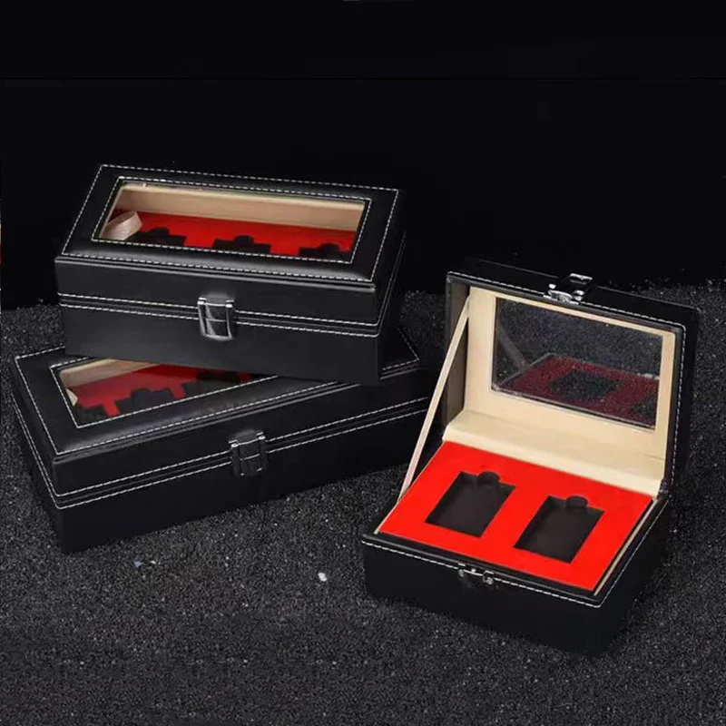 Handmade wood Protection Box For Zippo Zorro Lighters PU leather Storage Protect Display Rack personality Man Smoking Gift